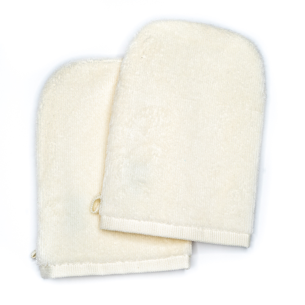 Waschhandschuhe 14x21 creme (2er-Set)