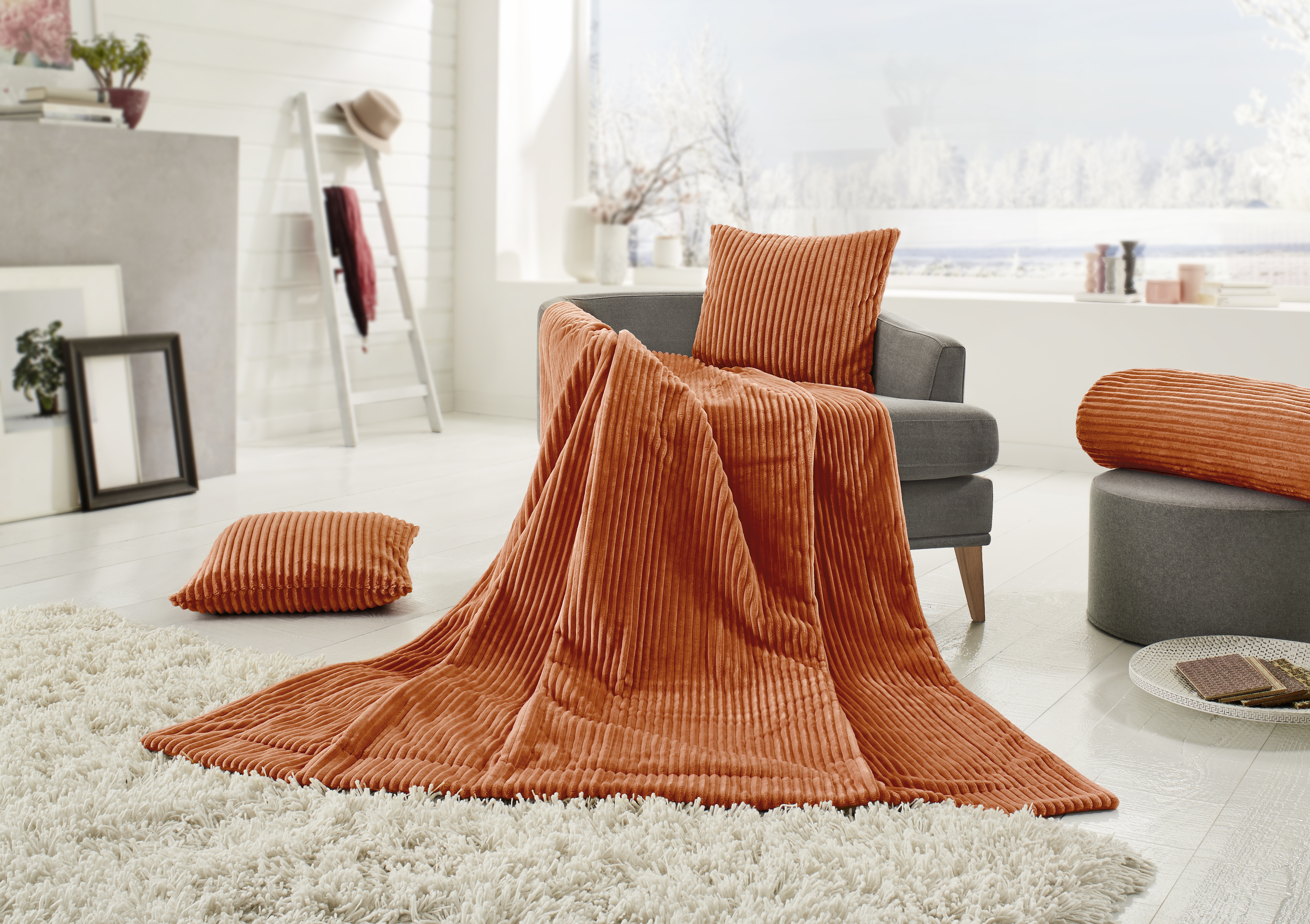 Kuscheldecken Cord Optik 150x200 zimt