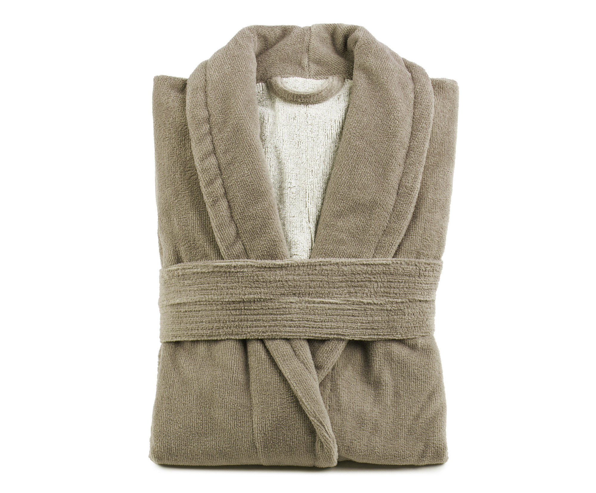 Bademäntel DUO-Soft Taupe/Wollweiß