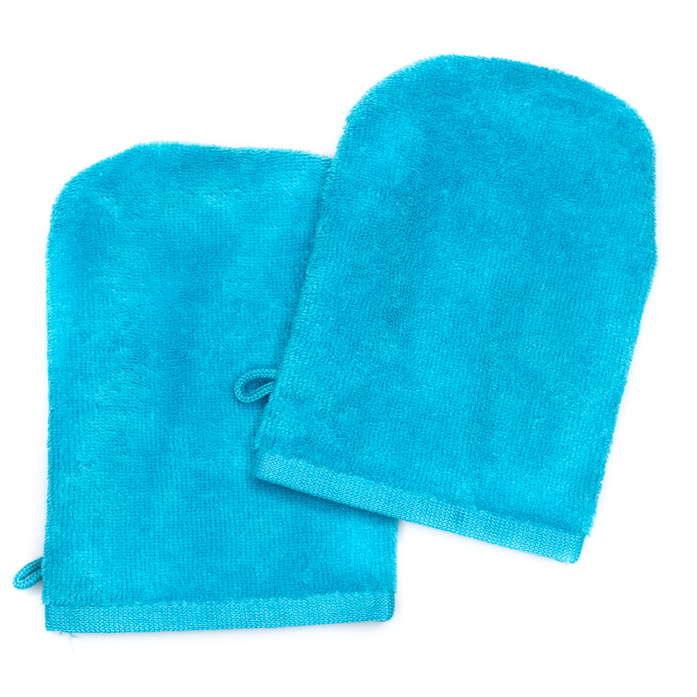 Waschhandschuhe 14x21 türkis (2er-Set)
