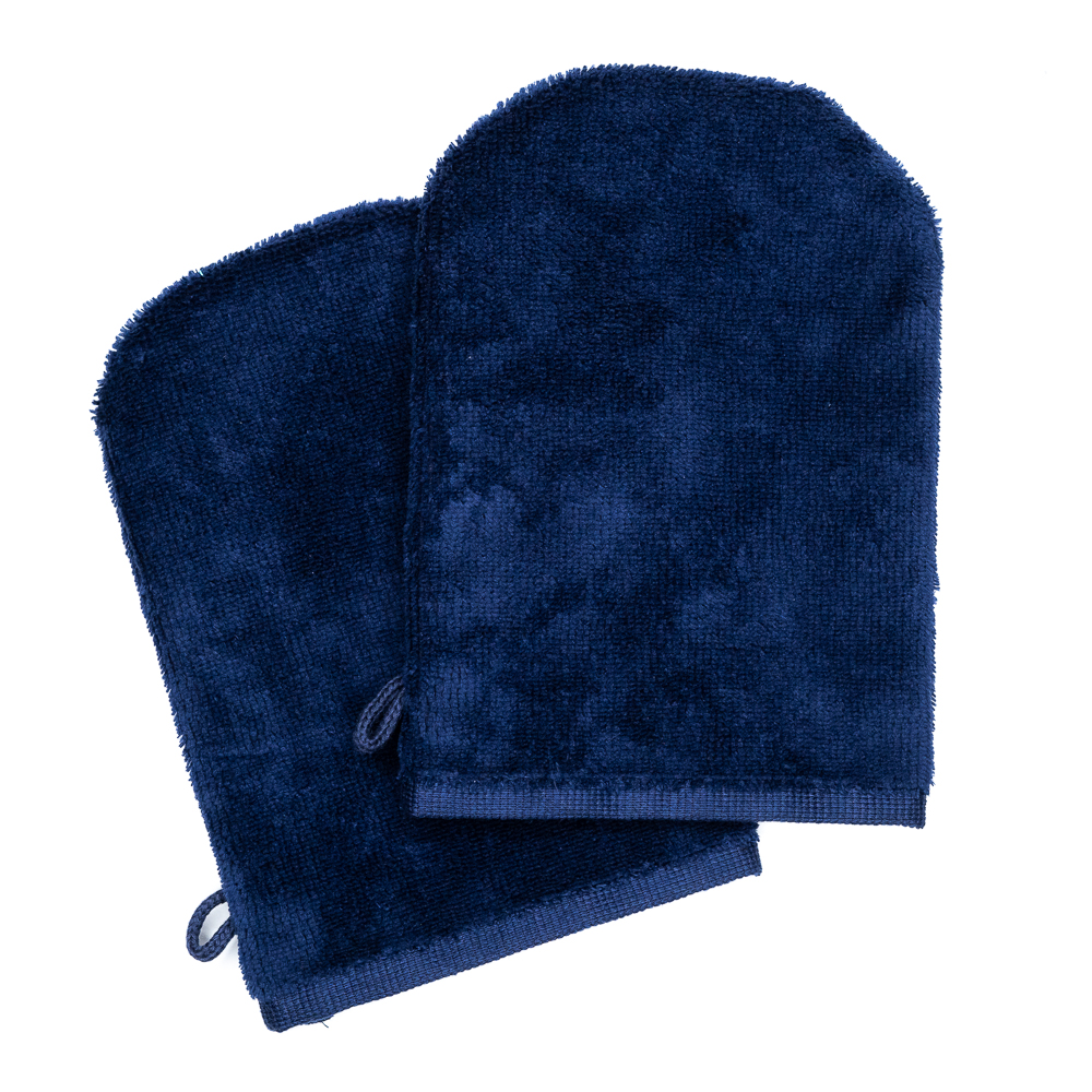 Waschhandschuhe 14x21 navyblau (2er-Set)