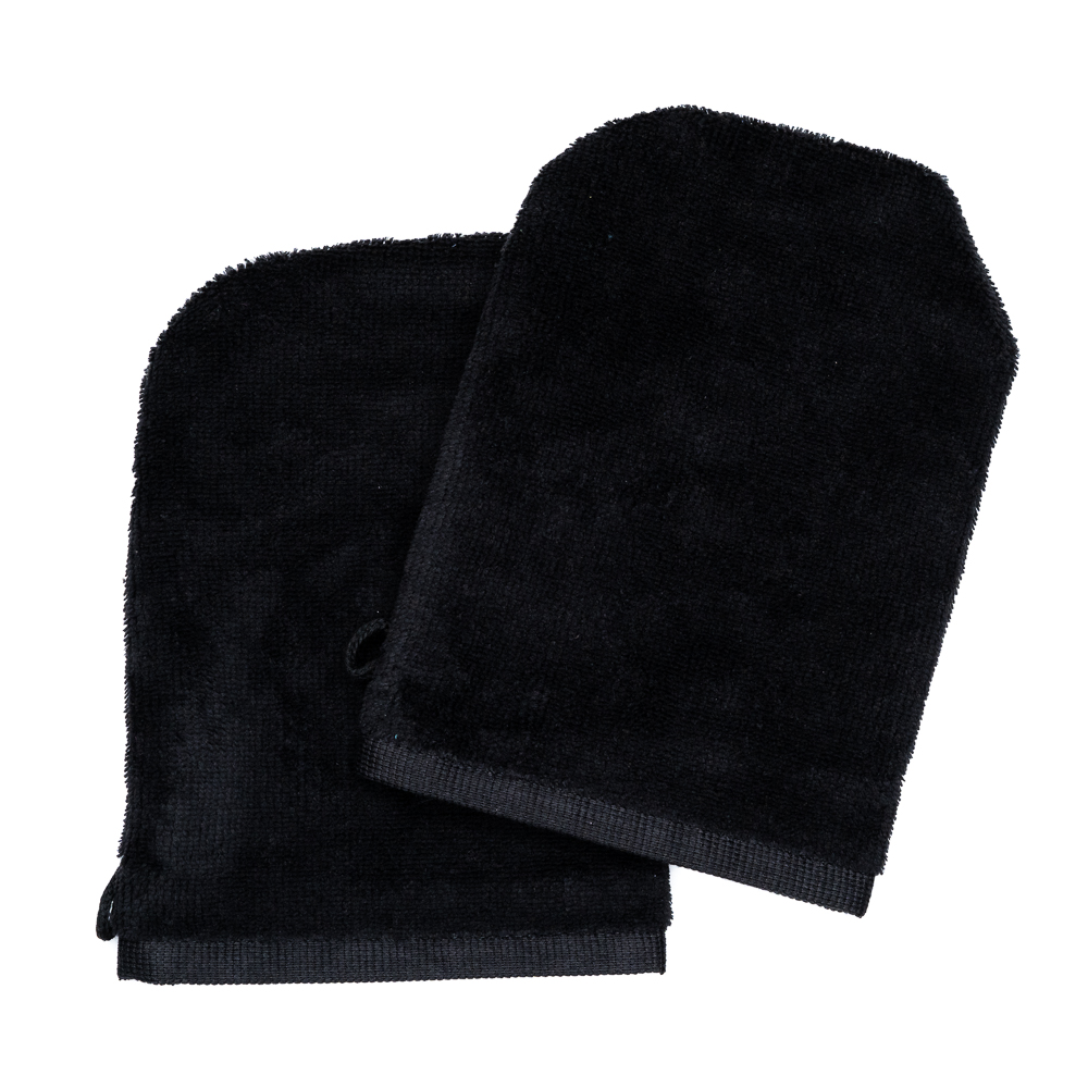 Waschhandschuhe 14x21 schwarz (2er-Set)