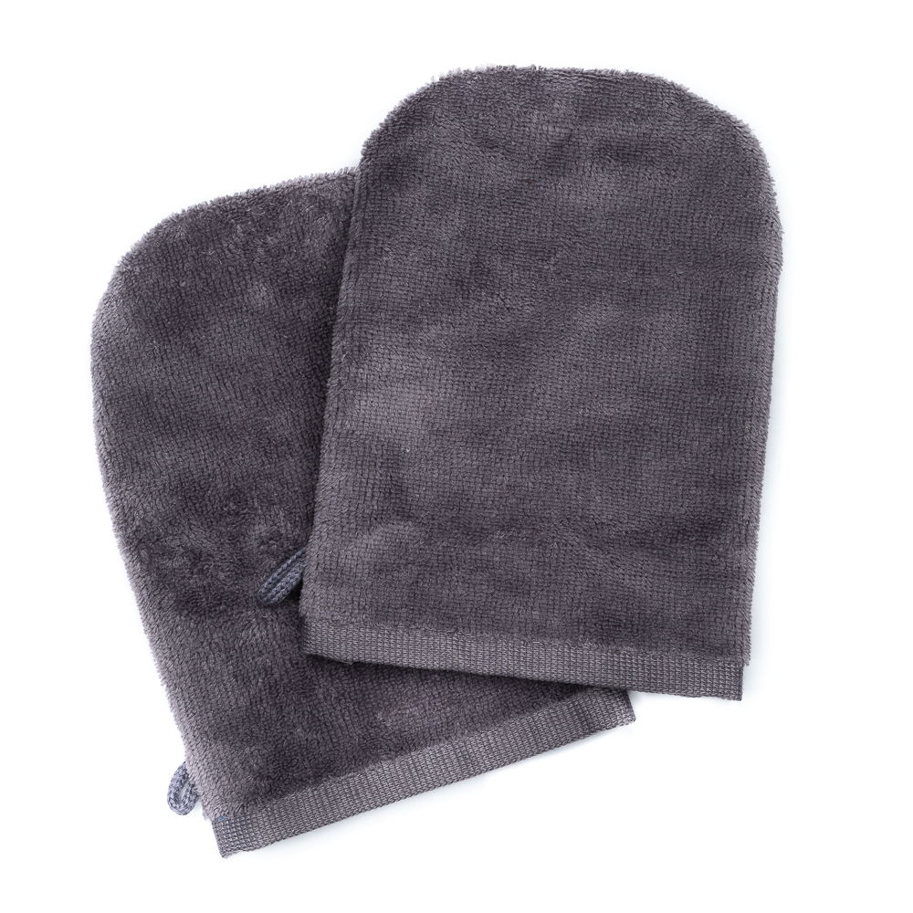 Waschhandschuhe 14x21 grau (2er-Set)