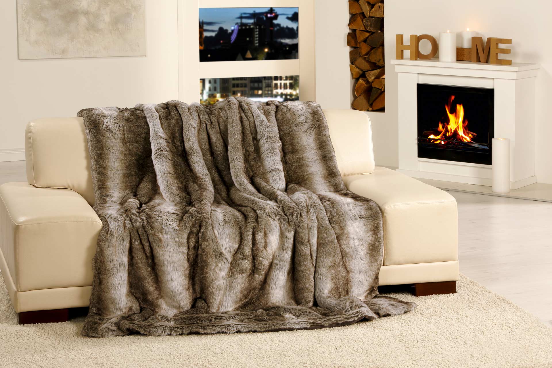 Kuscheldecke Felloptik Luxury 150x200 Kodiakbär