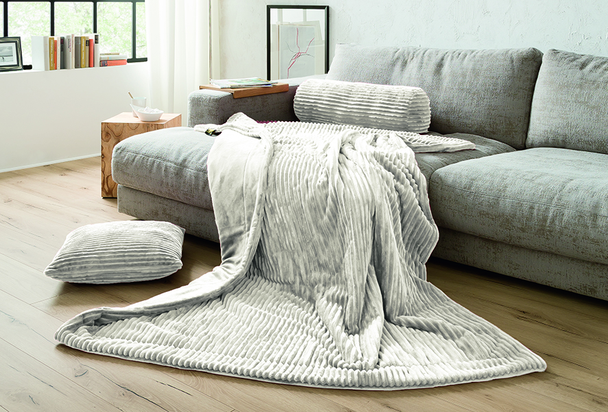 Kuscheldecken Cord Optik 150x200 wollweiß
