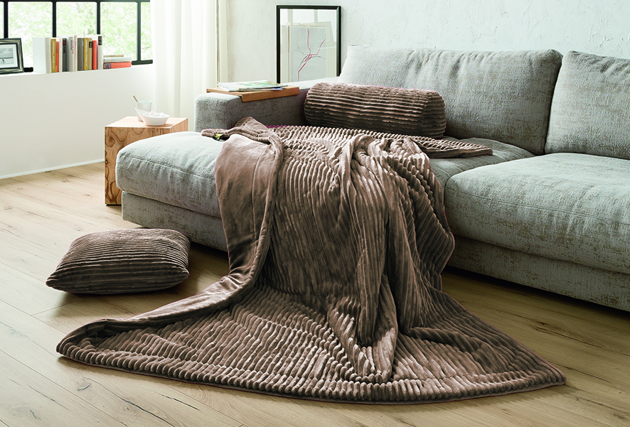Kuscheldecken Cord Optik 150x200 taupe