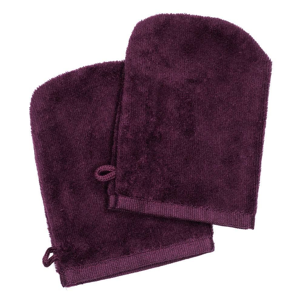 Waschhandschuhe 14x21 lila (2er-Set)