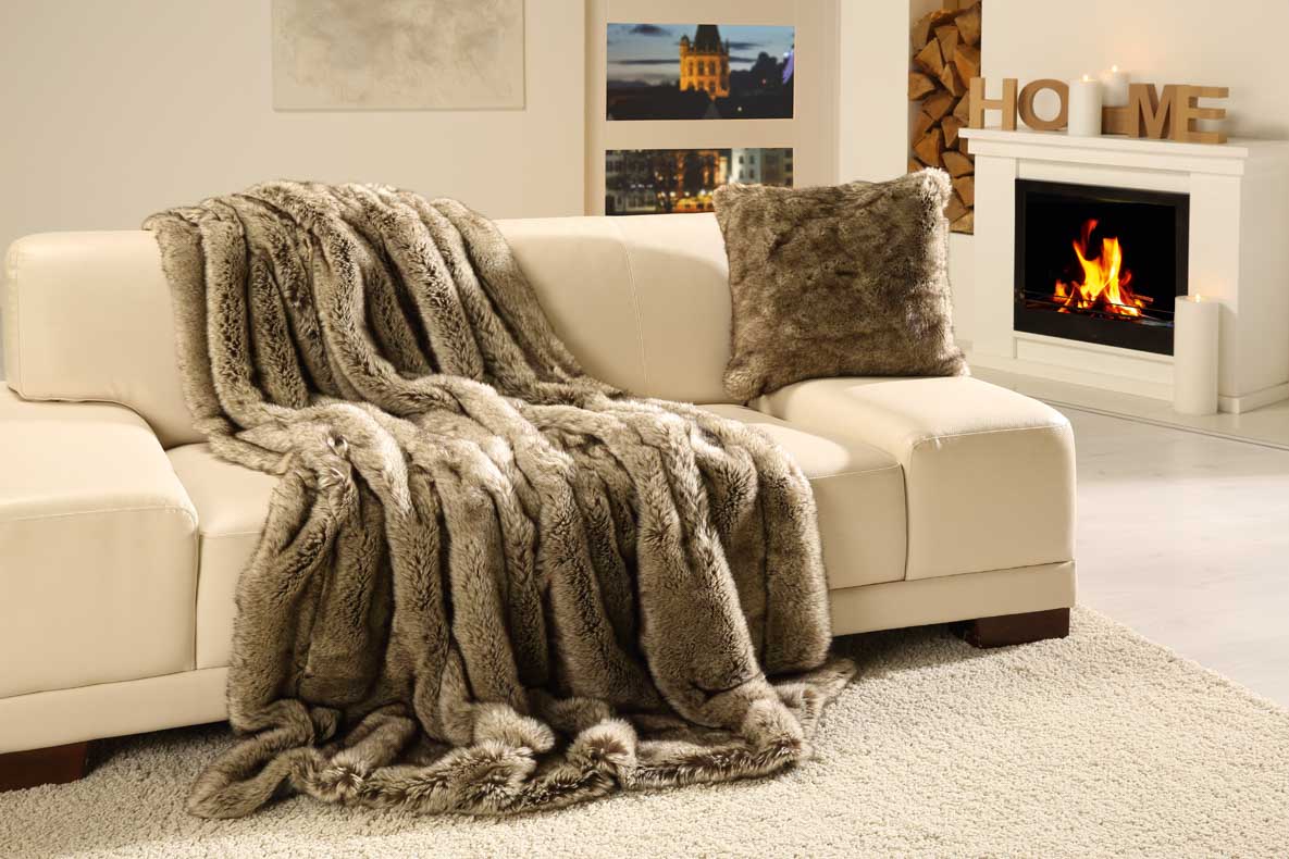 Kuscheldecke Felloptik Premium Luxury 150x200 Wolf